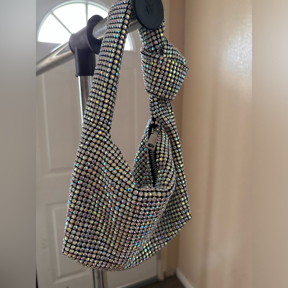 Madison West Aurora Borealis Iridescent Rhinestone Evening Cocktail Bag🪩